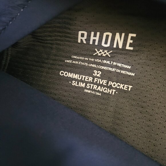 RHONE Commuter 5 Pocket Pants Slim Straight Men's 32x30 Blue Performance Golf - Picture 5 of 12